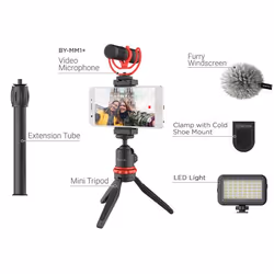 BOYA BY-VG350 treppiede Smartphone/fotocamera di azione 3 gamba/gambe Nero, Rosso - Vista aggiuntiva 2