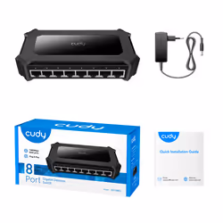 Cudy GS108D switch di rete Gigabit Ethernet (10/100/1000) Nero - Vista aggiuntiva 5