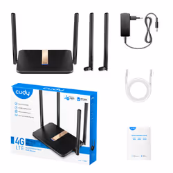 Cudy LT500D router wireless Fast Ethernet Dual-band (2.4 GHz/5 GHz) 4G Nero - Vista aggiuntiva 4