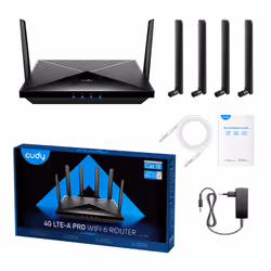 Cudy LT18 router wireless Gigabit Ethernet Dual-band (2.4 GHz/5 GHz) 4G Nero - Vista aggiuntiva 5