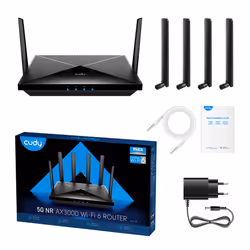 Cudy P5 router wireless Gigabit Ethernet Dual-band (2.4 GHz/5 GHz) 5G Nero - Vista aggiuntiva 4