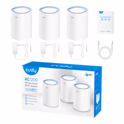 Cudy M1200 3-PACK sistema Wi-Fi Mesh Dual-band (2.4 GHz/5 GHz) Bianco 1 Interno - Vista aggiuntiva 4