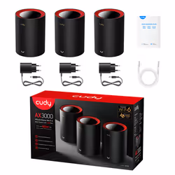 Cudy M3000 3-Pack Dual-band (2.4 GHz/5 GHz) Nero, Rosso 1 Interno - Vista aggiuntiva 4