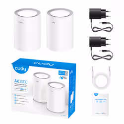 Cudy M3000(2-PACK) V2.0 sistema Wi-Fi Mesh Dual-band (2.4 GHz/5 GHz) Wi-Fi 6 (802.11ax) Bianco Interno - Vista aggiuntiva 3