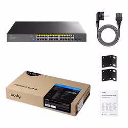 Cudy GS1026PS2 switch di rete Non gestito Gigabit Ethernet (10/100/1000) Supporto Power over Ethernet (PoE) Nero - Vista aggiuntiva 2