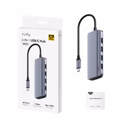 Cudy UH500 replicatore di porte e docking station per laptop USB 3.2 Gen 1 (3.1 Gen 1) Type-C Grigio, Argento - Vista aggiuntiva 4