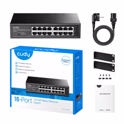 Cudy FS1016 switch di rete Fast Ethernet (10/100) Nero - Vista aggiuntiva 4