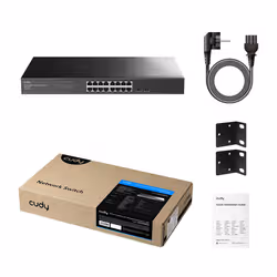 Cudy 16-Port Gigabit Cloud Easy-Managed Switch with 2 SFP, GS1016ES2 1.0 Gestito L2 Gigabit Ethernet (10/100/1000) Nero - Vista aggiuntiva 3