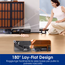 Tineco FLOOR ONE S7 Stretch Steam Lavapavimenti Aspirapolvere a Vapore Senza Fili, 140℃ HyperSteam, Design reclinabile a 180° , Design Anti-groviglio, Auto-pulizia FlashDry, Fino a 80 min di autonomia - Vista aggiuntiva 4