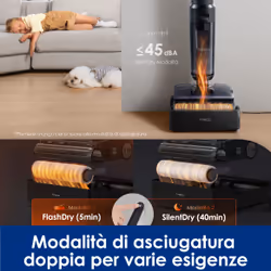 Tineco FLOOR ONE S7 Stretch Steam Lavapavimenti Aspirapolvere a Vapore Senza Fili, 140℃ HyperSteam, Design reclinabile a 180° , Design Anti-groviglio, Auto-pulizia FlashDry, Fino a 80 min di autonomia - Vista aggiuntiva 8