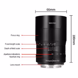 7Artisans 495743 obiettivo per fotocamera MILC Obiettivi macro Nero
