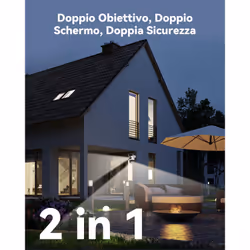 Imou Crusier DUAL 6MP (3MP+3MP) Telecamera Wi-Fi Esterno Doppio Obiettivo, 360°PTZ Videocamera Sorveglianza Esterno con Visione Notturna a Colori, Rilevamento Umano/Veicoli, IP66, Tracciamento Intelligente, 2,4ghz