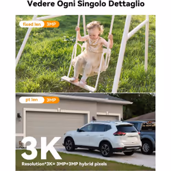 Imou Crusier DUAL 6MP (3MP+3MP) Telecamera Wi-Fi Esterno Doppio Obiettivo, 360°PTZ Videocamera Sorveglianza Esterno con Visione Notturna a Colori, Rilevamento Umano/Veicoli, IP66, Tracciamento Intelligente, 2,4ghz - Vista aggiuntiva 4