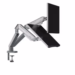 Anda Seat Stealth II Duo 81,3 cm (32") Scrivania Argento, Bianco - Vista aggiuntiva 7