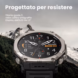 Amazfit T-Rex Ultra 2 129,5 cm (51") AMOLED 51 mm Digitale 480 x 480 Pixel Touch screen Titanio Wi-Fi GPS (satellitare) - Vista aggiuntiva 3