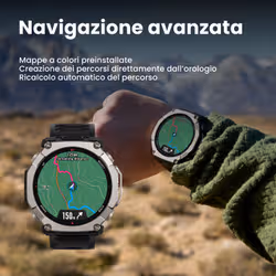 Amazfit T-Rex Ultra 2 129,5 cm (51") AMOLED 51 mm Digitale 480 x 480 Pixel Touch screen Titanio Wi-Fi GPS (satellitare) - Vista aggiuntiva 6