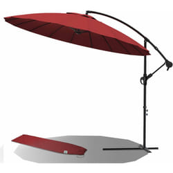 Shanghai Ombrellone da Giardino Parasole Decentrato con Copertura di Protezione 3M Rosso - Vounot
