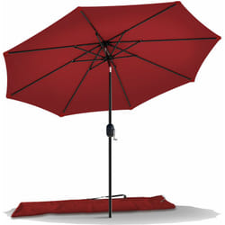 Ombrellone Basculante Parasole Spiaggia 2.70 x 2.40m con Copertura Protettiva, Rosso - Vounot