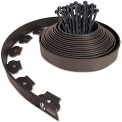 Vounot - Bordo Giardino Flessibile con Chiodi di Fissaggio, Bordi Aiuole Plastica, 10m, Marrone