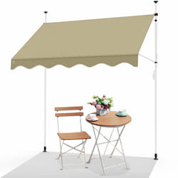 Tenda da Sole Avvolgibile 200cm, Tendalino Parasole Retrattile Manuale Regolabile in Altezza con Manovella, Beige - Vounot