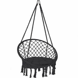 Vounot - Poltrona Sospesa Sedia Amaca con Cuscino Tondo Nero