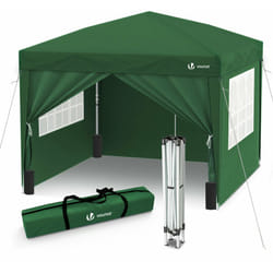 Gazebo Giardino 3x3 m Pieghevole, con 4 Parti Laterali e Borsa di Trasporto, Verde - Vounot