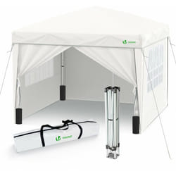 Gazebo Giardino 3x3 m Pieghevole, con 4 Parti Laterali e Borsa di Trasporto, Bianco - Vounot