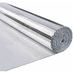 Vounot - Isolante Termico 122cm x 10m, Foglio Isolante Doppio Strato Alluminio Bolle Rotolo di Pellicola Riflettente