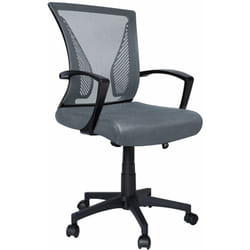 Vounot - Sedia da Ufficio Scrivania Ergonomica, Poltrona con Schienale in Rete, con Supporto Lombare e Braccioli, Colore Grigio