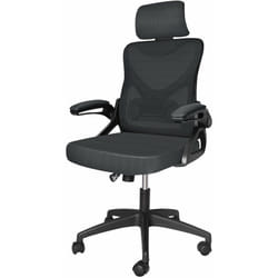 VOUNOT Sedia da Ufficio Scrivania Ergonomica, Poltrona con Schienale in Rete, con Poggiatesta e Supporto Lombare, Colore Nero