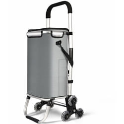 Carrello Spesa Pieghevole in Alluminio, Carrello Portaspesa 6 Ruote con Borsa Termico, 50 l Grigio - Vounot
