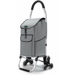 Vounot - Carrello Spesa Pieghevole in Alluminio, Carrello Portaspesa 6 Ruote con Borsa Oxford Staccabile, 45 l Grigio