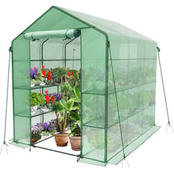 VOUNOT Serra da Giardino 143x215x195 cm, Mini Serra Orto Vivaio per Piante 12 Ripiani, Verde