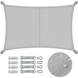 Vela Ombreggiante Impermeabile Rettangolare 3x4m con Kit di Fissaggio, Protezione uv 95%, Grigio Chiaro - Vounot