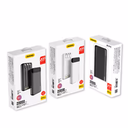 DUDAO capacious powerbank with 3 built-in cables 20000mAh USB Type C + micro USB + Lightning black ( K6Pro+) Polimeri di litio (LiPo) Nero
