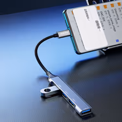 DUDAO A16T 4-in-4 USB-C Hub Cablato USB 3.2 Gen 1 (3.1 Gen 1) Type-C Grigio