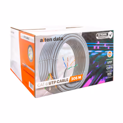 aiten data AI80.06.305.1, 305 m, Cat6, U/UTP (UTP), Grigio