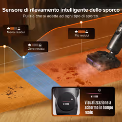 Roborock F25 Steam Lavapavimenti per Umido e Secco con Vapore fino a 180°C, 25.000 Pa, Autopulizia Intelligente con Asciugatura a 95°C, Zero Grovigli JawScrapers™, 180° UltraPiatto FlatReach™ 2.0, Fino a 80 Minuti di Autonomia - Vista aggiuntiva 6