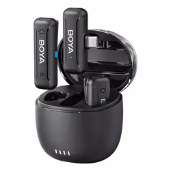 BOYA BY-WM3T-U2, Microfono Lavalier, 100 m, Omnidirezionale, Ricevitore da montare sulla fotocamera, Nero, Blu, 0,01%