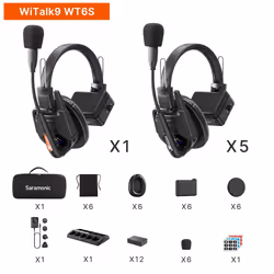 Saramonic WiTalk9 WT6S Auricolare Wireless A Padiglione Studio Base di ricarica Nero - Vista aggiuntiva 6