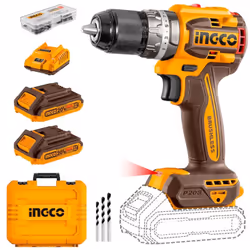 Trapano avvitatore a percussione a batteria 20 V Ingco CIDLI20602 compact, dalle dimensioni ridotte ma con una coppia max di ...