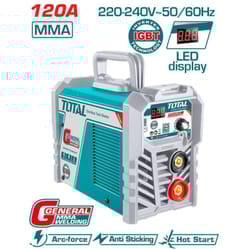 Saldatrice inverter igbt a elettrodo 10-120A 230V saldatura+accessori Total