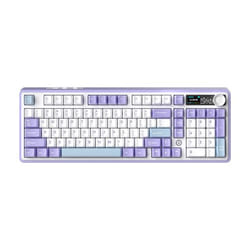 AJAZZ AK980 V2 tastiera Universale USB + RF Wireless + Bluetooth QWERTY Viola, Bianco