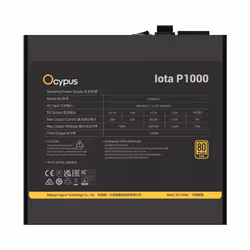 Ocypus Iota P1000 alimentatore per computer 1000 W 24-pin ATX ATX Nero - Vista aggiuntiva 5