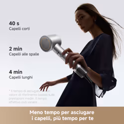 MOVA Tech Shine 10 Silver Edition Asciugacapelli ad alta velocità 110.000 giri/min con tecnologia AeroBlossom™, flusso 65 m/s, monitoraggio NTC 1000 t/s, tecnologia al plasma e funzionamento < 58 dB e design Argento - Vista aggiuntiva 7