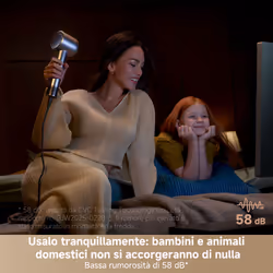 MOVA Tech Shine 10 Silver Edition Asciugacapelli ad alta velocità 110.000 giri/min con tecnologia AeroBlossom™, flusso 65 m/s, monitoraggio NTC 1000 t/s, tecnologia al plasma e funzionamento < 58 dB e design Argento - Vista aggiuntiva 8