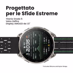 Amazfit Cheetah 2 Ultra 3,81 cm (1.5") AMOLED Digitale 480 x 480 Pixel Touch screen Titanio Wi-Fi GPS (satellitare) - Vista aggiuntiva 3