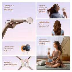 Dreame Mini Flow asciuga capelli 1200 W Rosa - Vista aggiuntiva 2