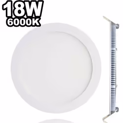 Spot Encastrable LED Downlight Panel Extra-Plat 18W Blanc Froid 6000k Plafonnier Led de forme ronde adaptée pour bureau, comm ...