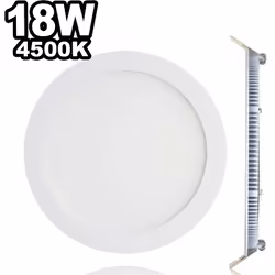 Spot Encastrable LED Downlight Panel Extra-Plat 18W Blanc Neutre 4500k Plafonnier Led de forme ronde adaptée pour bureau, com ...